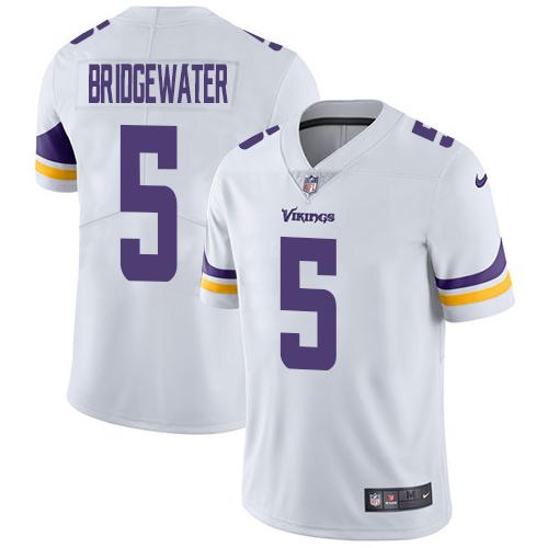 Nike Vikings #5 Teddy Bridgewater White Youth Stitched NFL Vapor Untouchable Limited Jersey - Click Image to Close